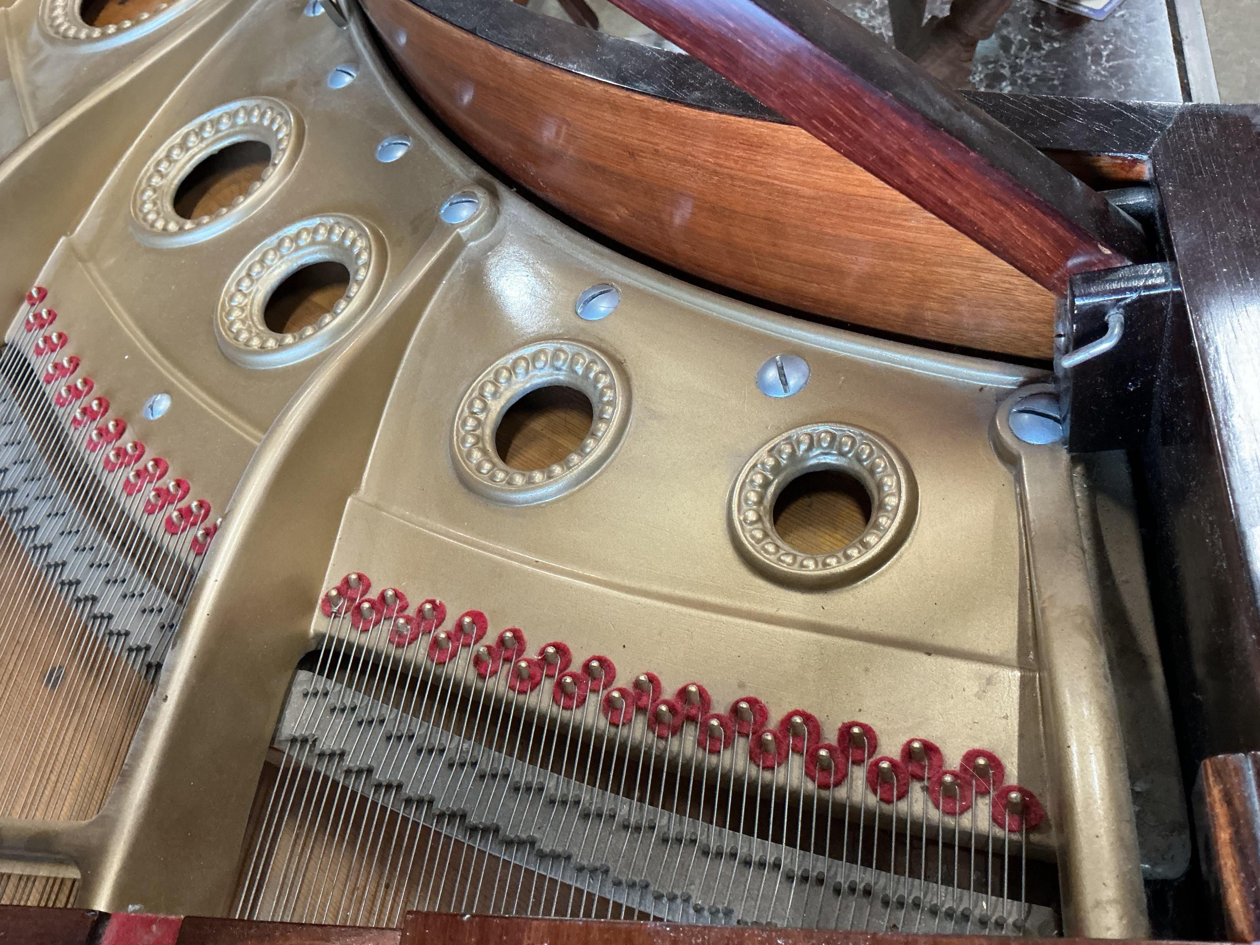 An early 20th century Bechstein 6ft. 8in. rosewood grand piano retailed by Harrods and duet piano stool, Provenance: Owned by Sally Matthews (internationally renowned Opera singer)
